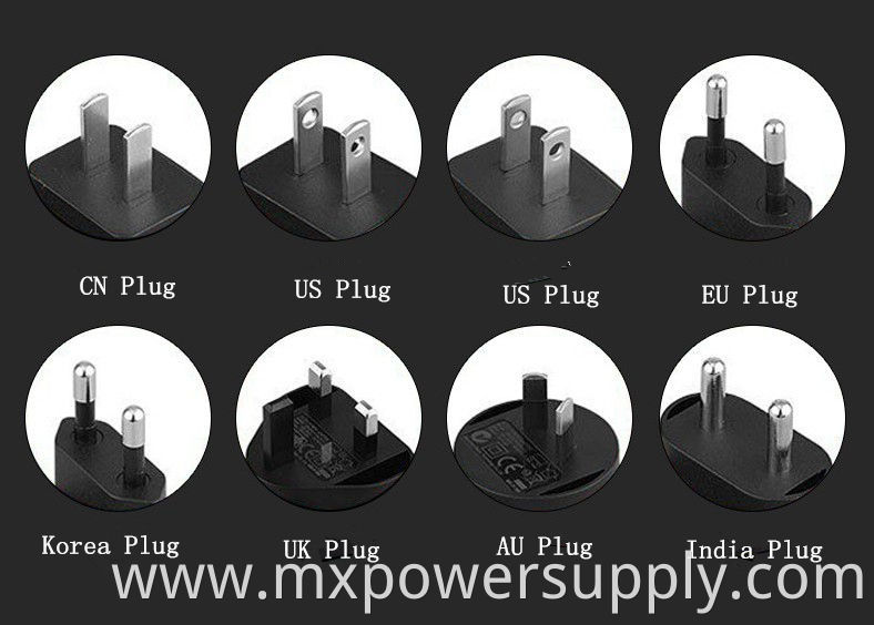 Fascial gun power supply 24v 25v 26v 27v 29v 1a AC DC power adapter with US EU AU UK plugs